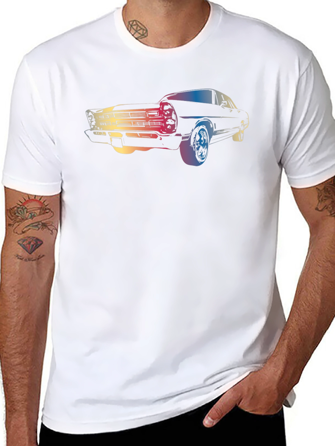 Classic Car Graphic T-Shirt - Retro Style