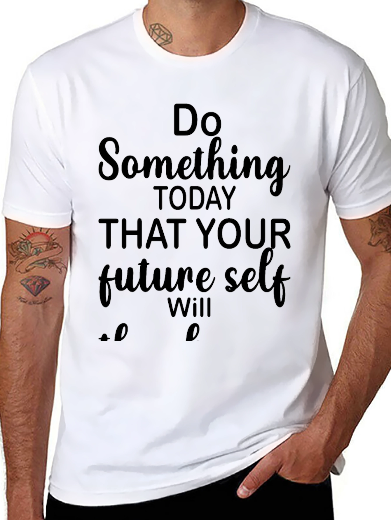 Motivational Do Something Black T-Shirt