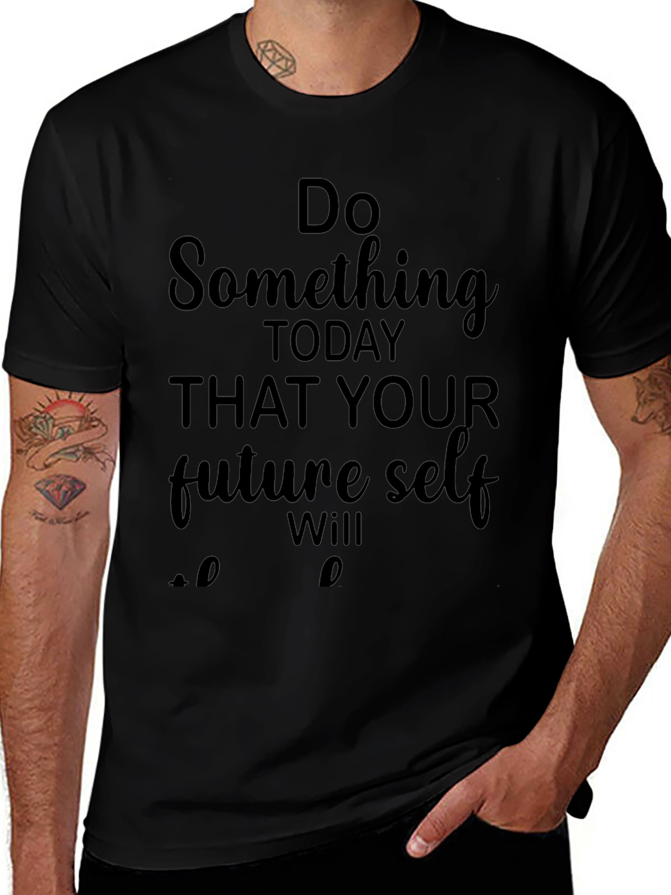 Motivational Do Something Black T-Shirt