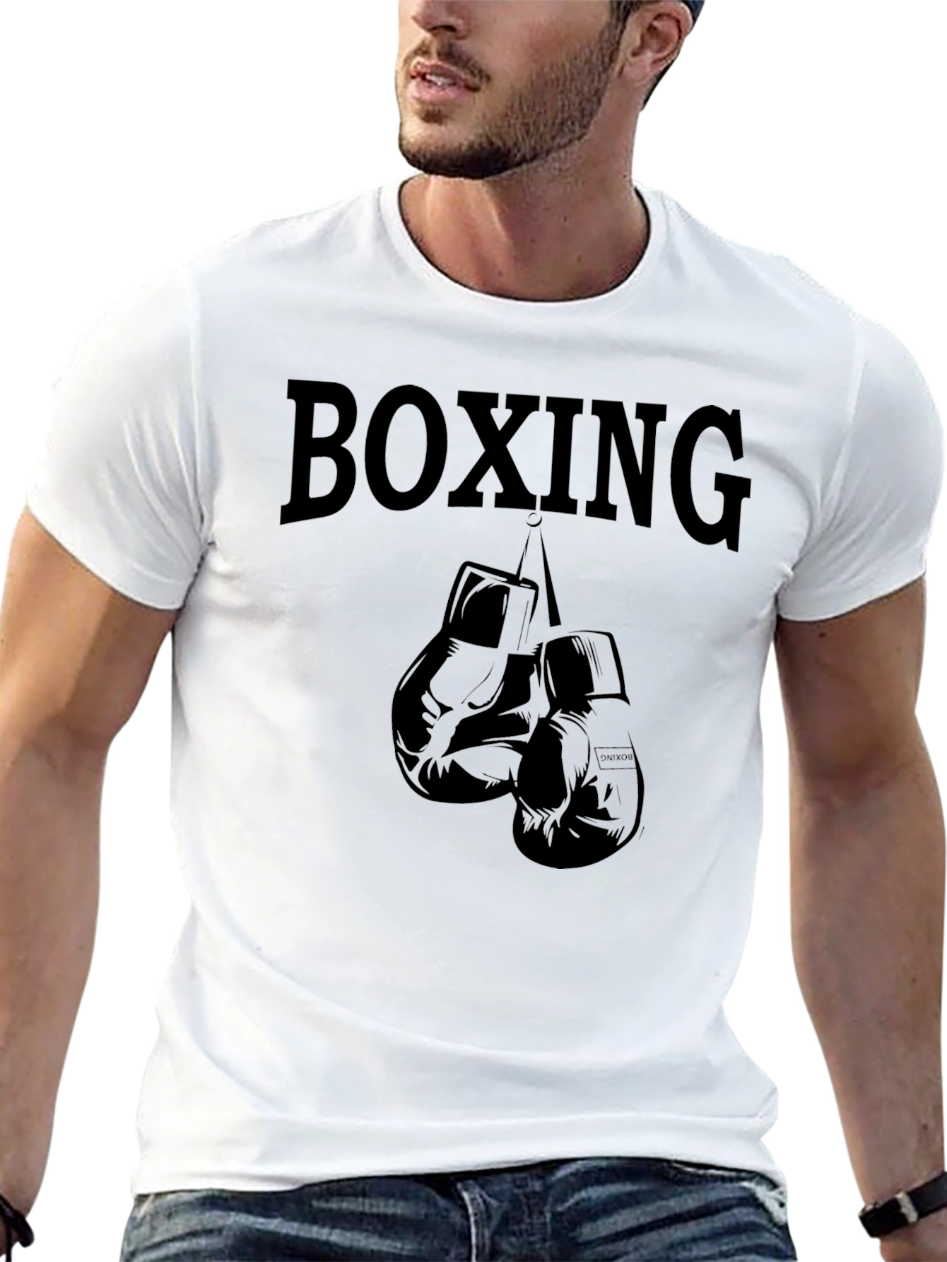 Boxing Gloves Graphic T-Shirt - Black