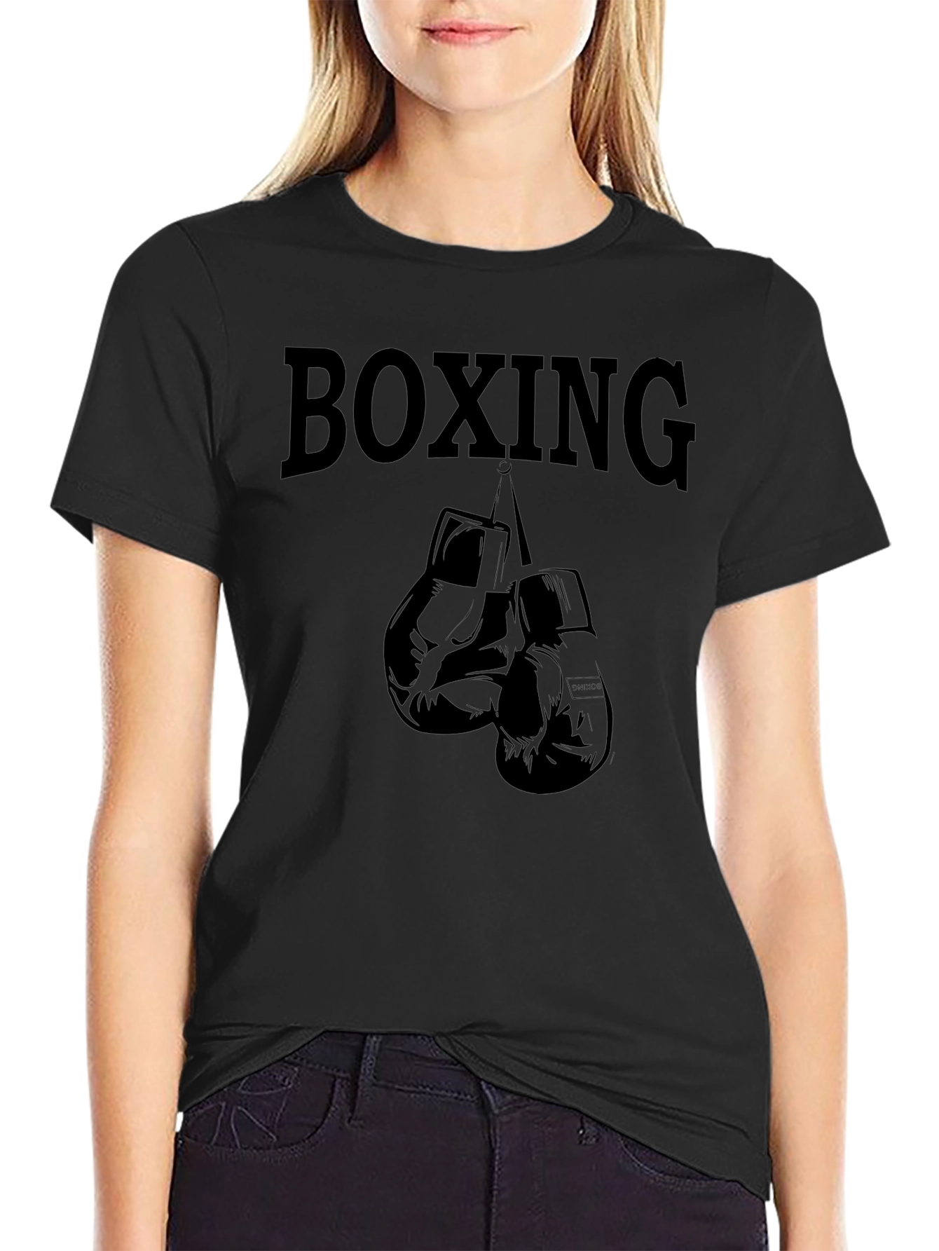 Boxing Gloves Graphic T-Shirt - Black