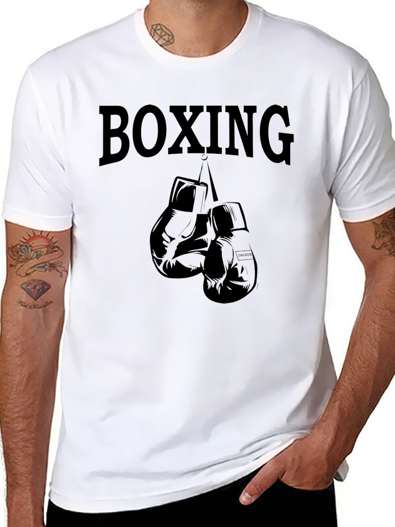 Boxing Gloves Graphic T-Shirt - Black
