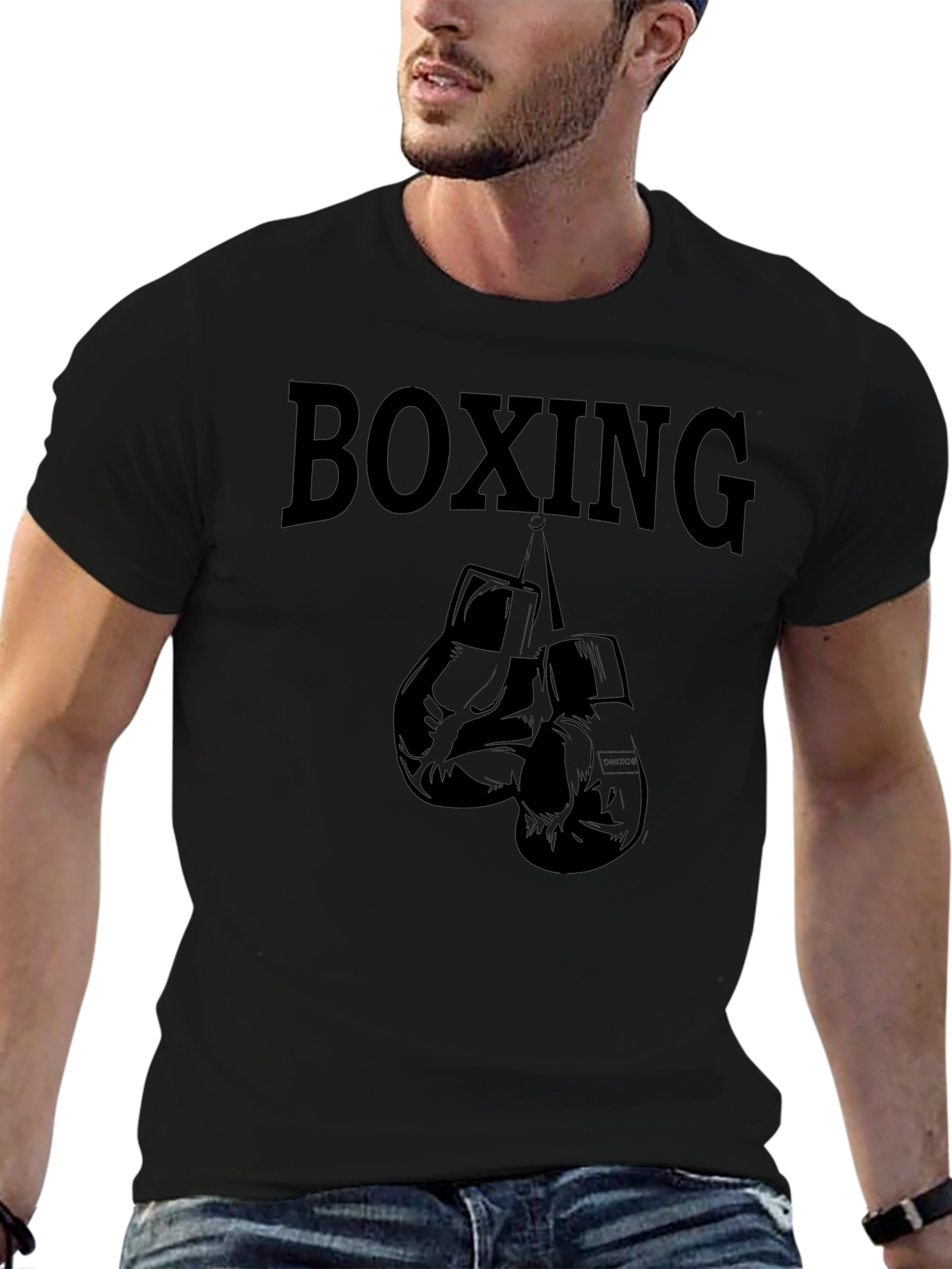 Boxing Gloves Graphic T-Shirt - Black