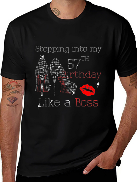 Stepping Into My 57th Birthday Like a Boss T-Shirt