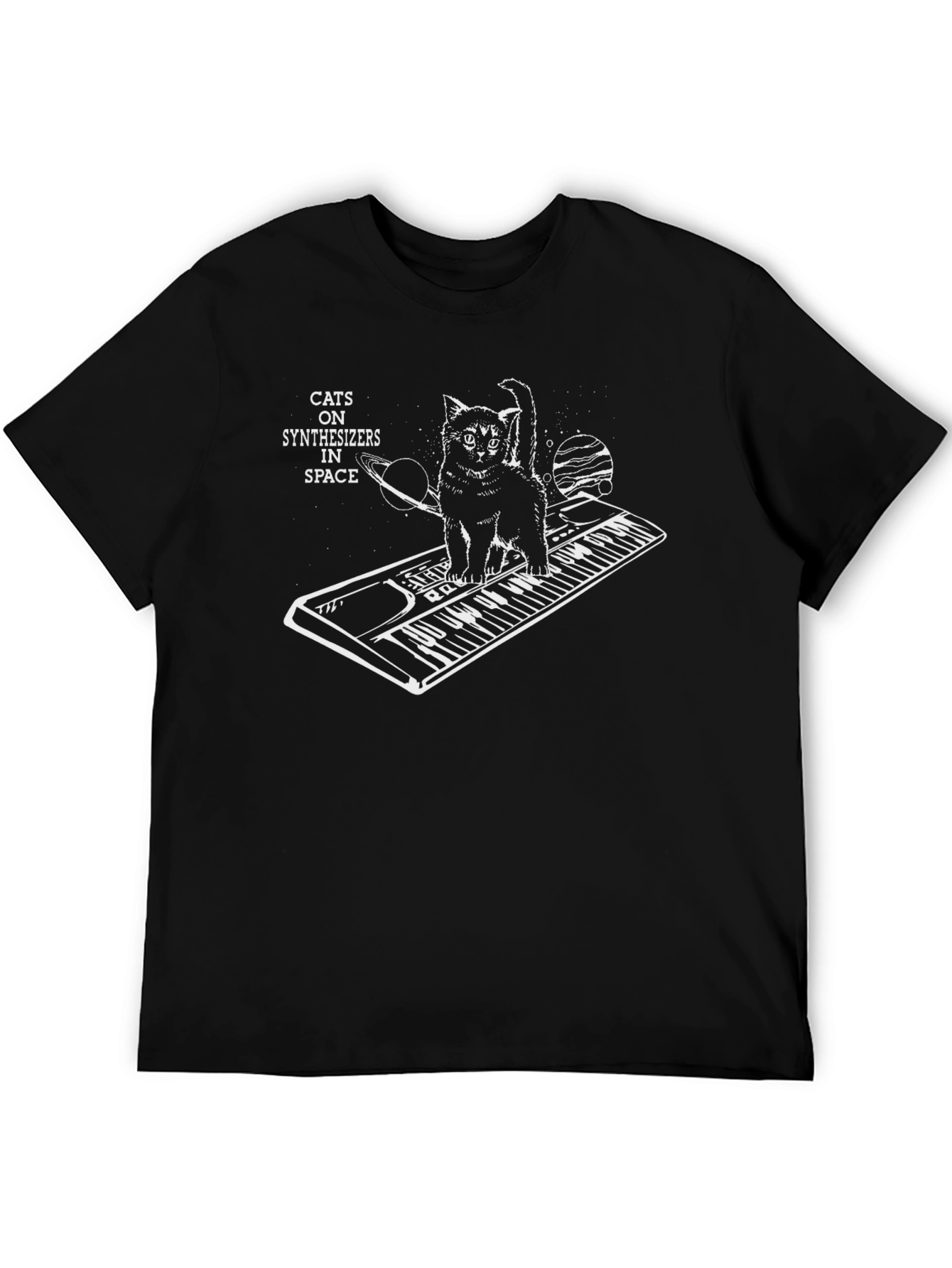 Cats on Synthesizers in Space Graphic T-Shirt