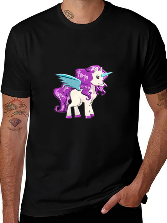 Unicorn Graphic Tee - Black Cotton Blend
