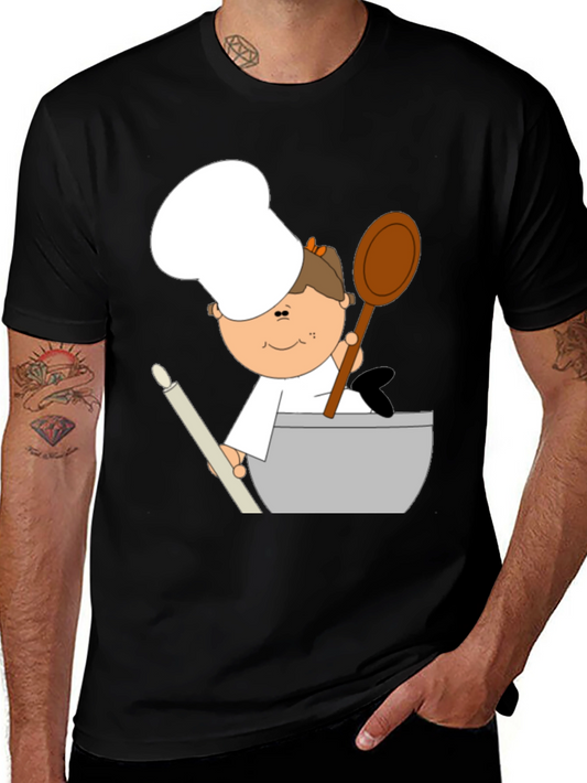 Cartoon Baker Graphic Tee - Unisex Soft Cotton Shirt