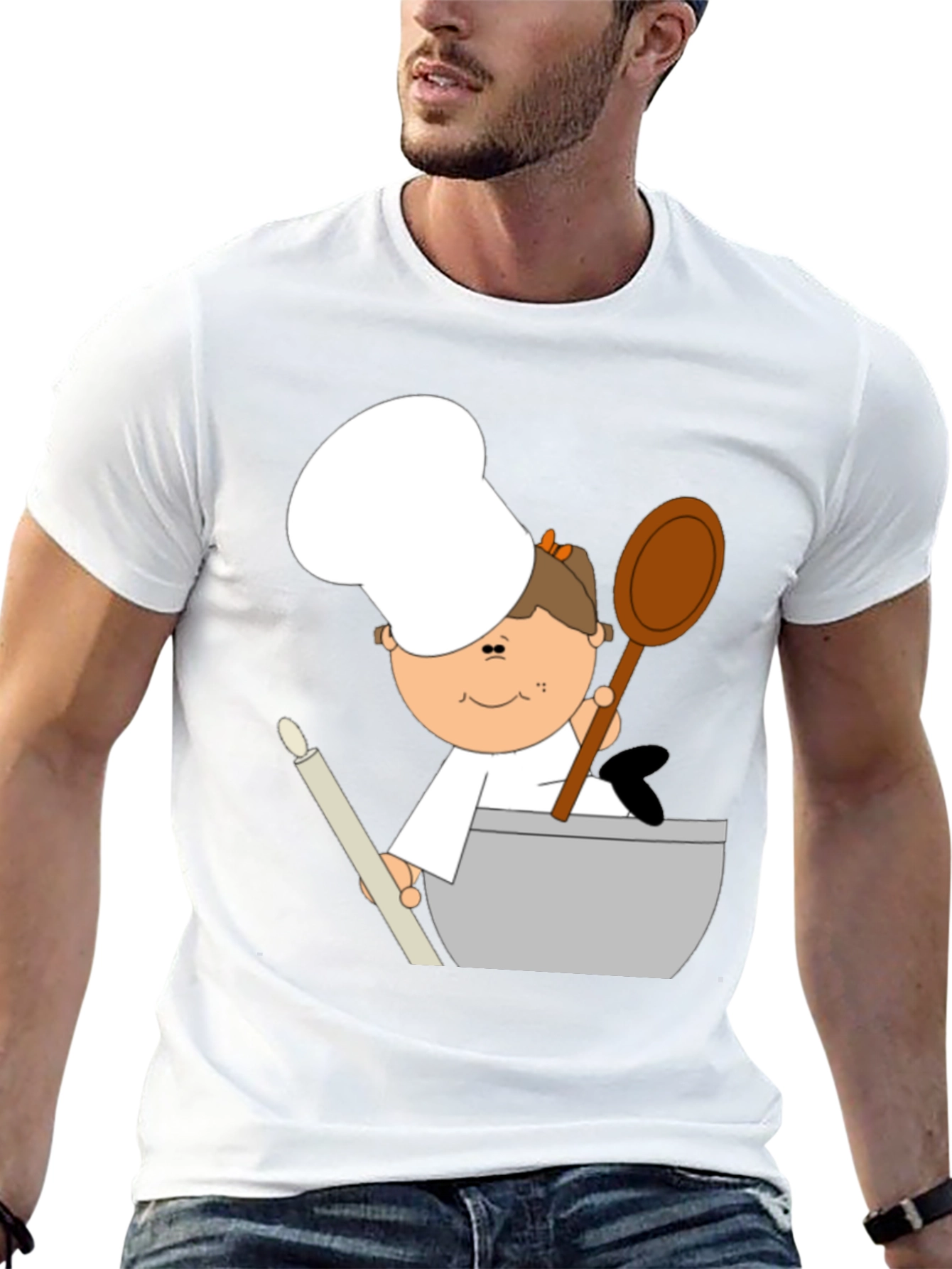 Cartoon Baker Graphic Tee - Unisex Soft Cotton Shirt