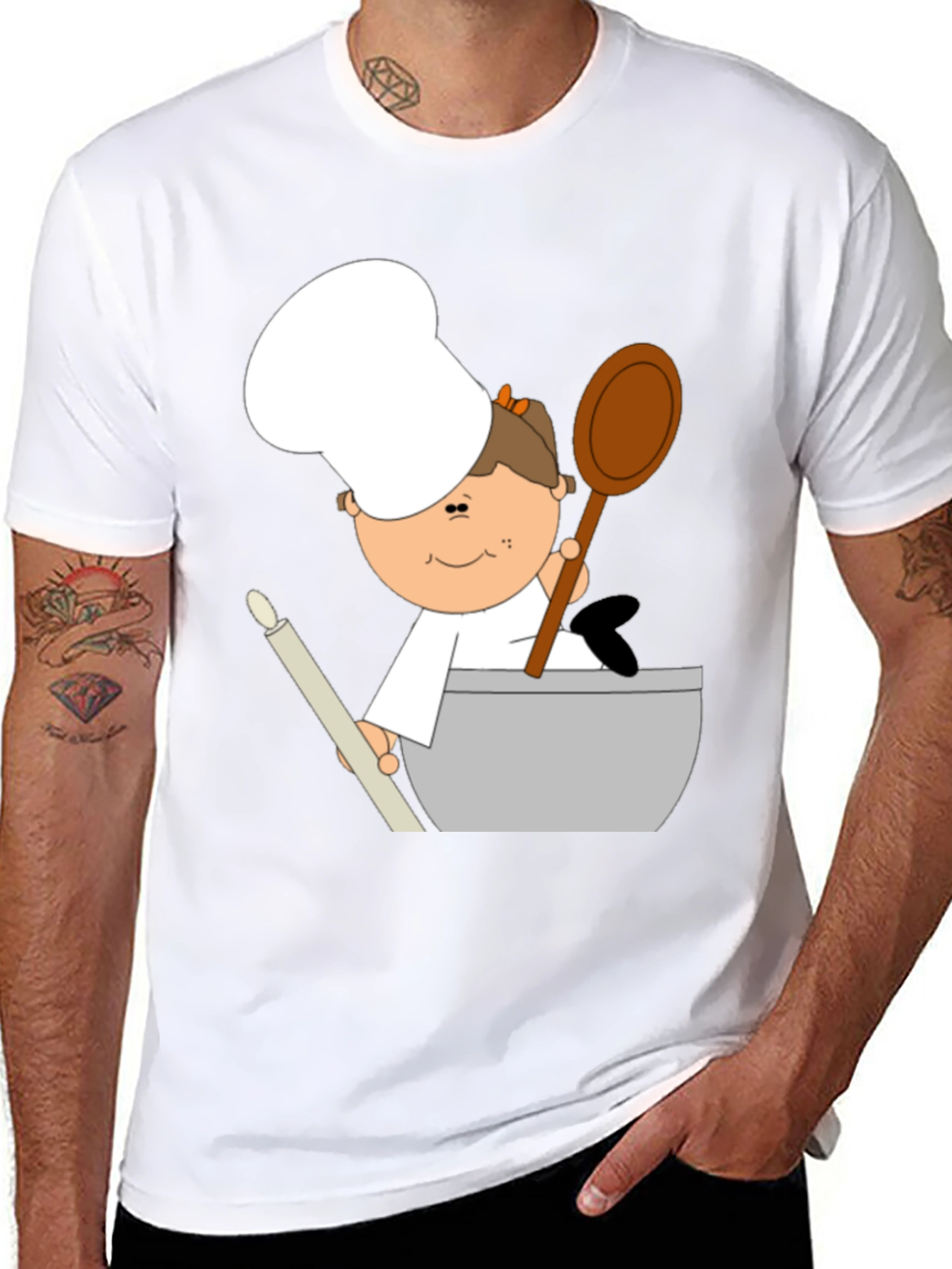 Cartoon Baker Graphic Tee - Unisex Soft Cotton Shirt
