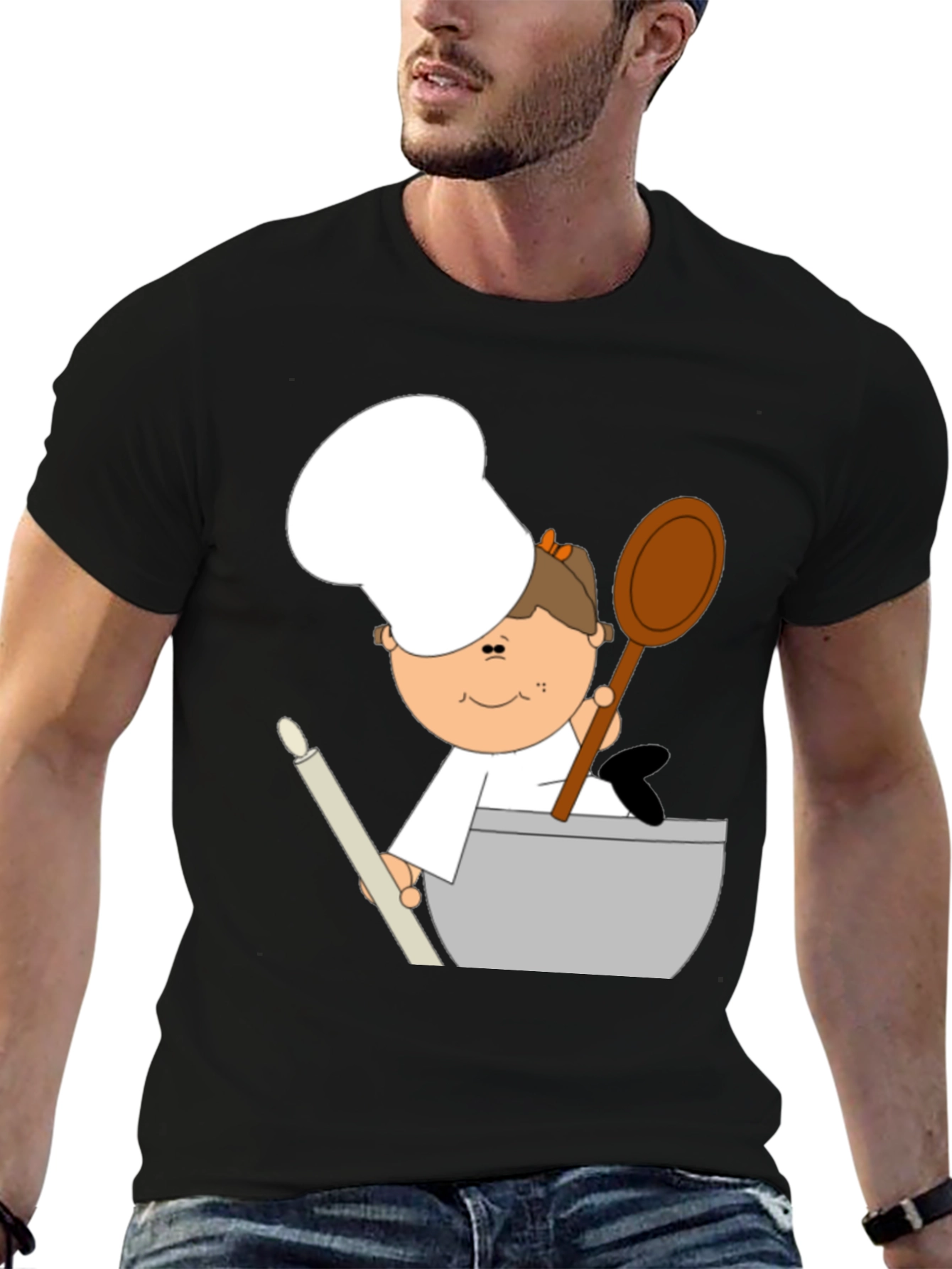 Cartoon Baker Graphic Tee - Unisex Soft Cotton Shirt
