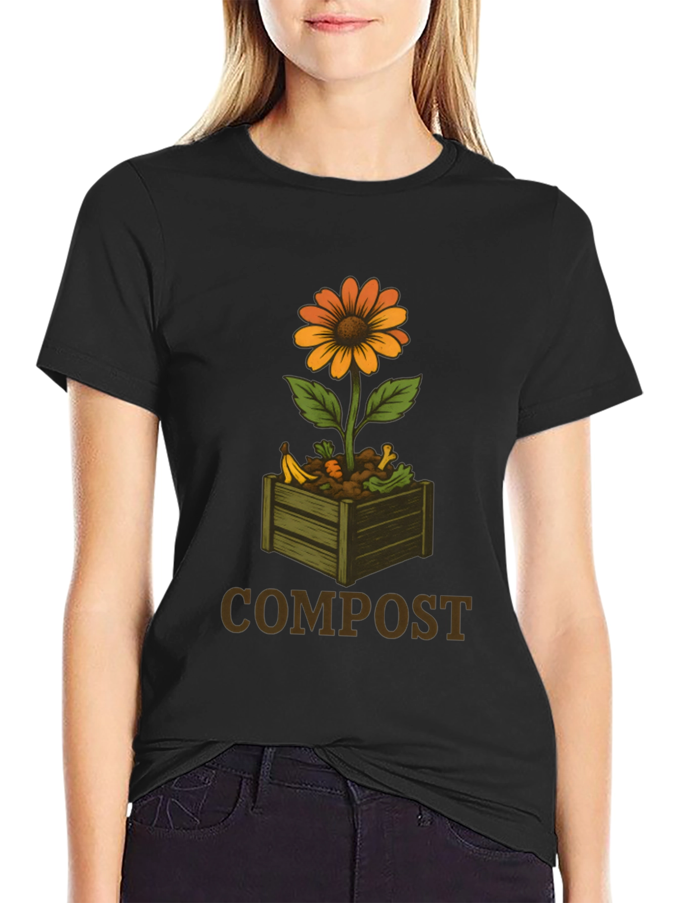 Compost Flower Graphic T-Shirt - Sustainable Fashion