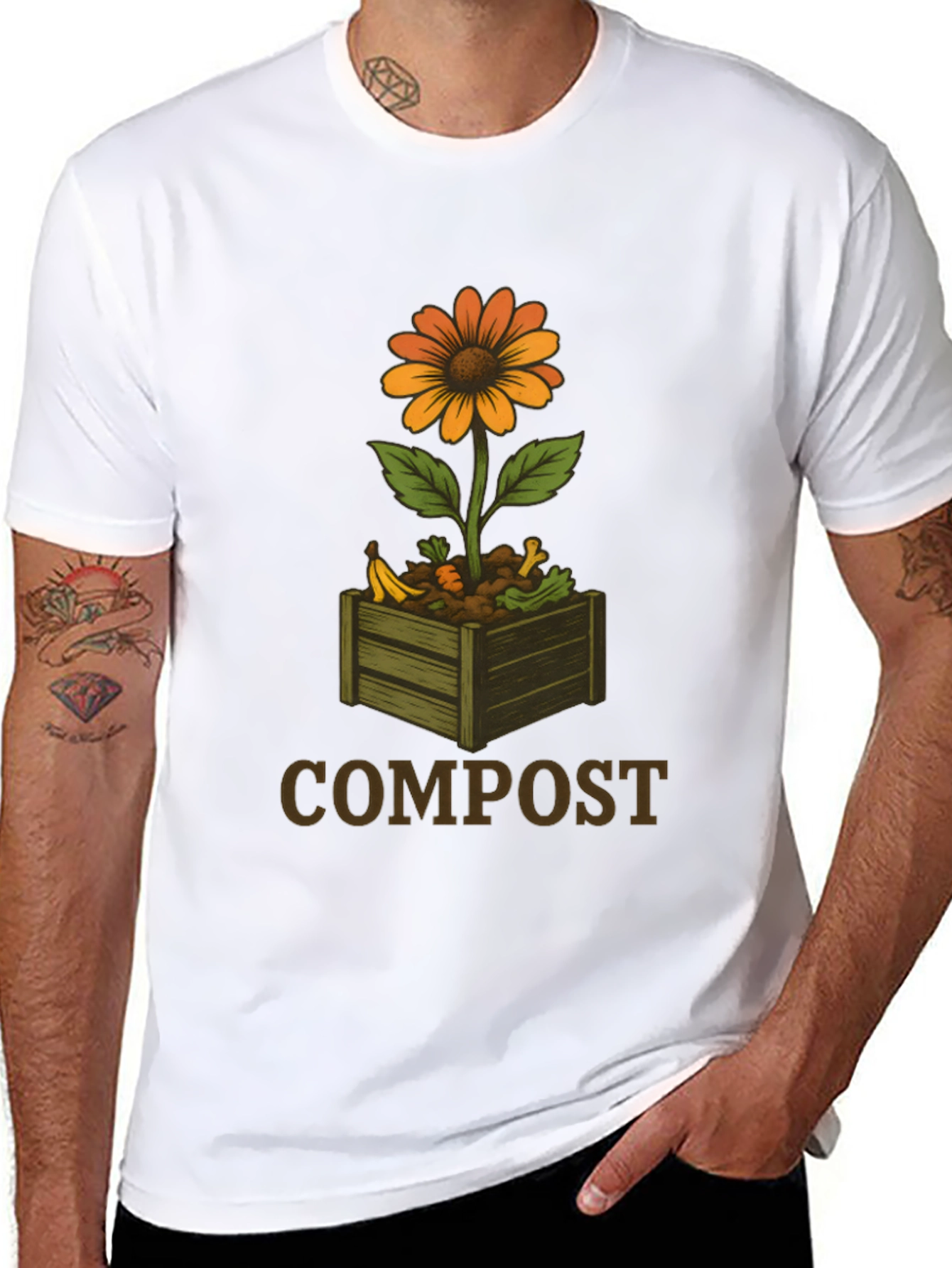 Compost Flower Graphic T-Shirt - Sustainable Fashion