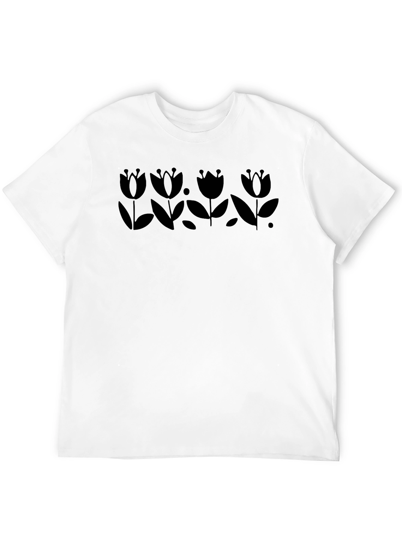 Black Tulip Graphic Tee - Stylish & Unique Design