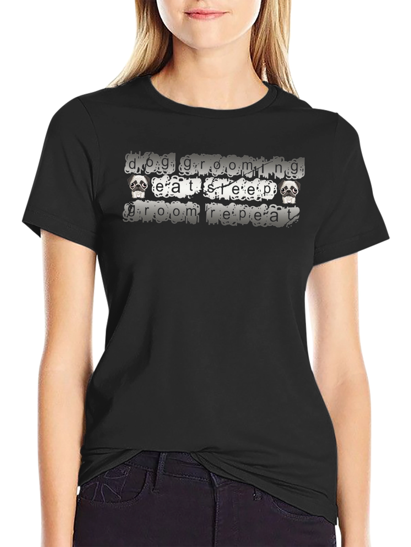 Dog Grooming Eat Sleep Groom Repeat T-Shirt