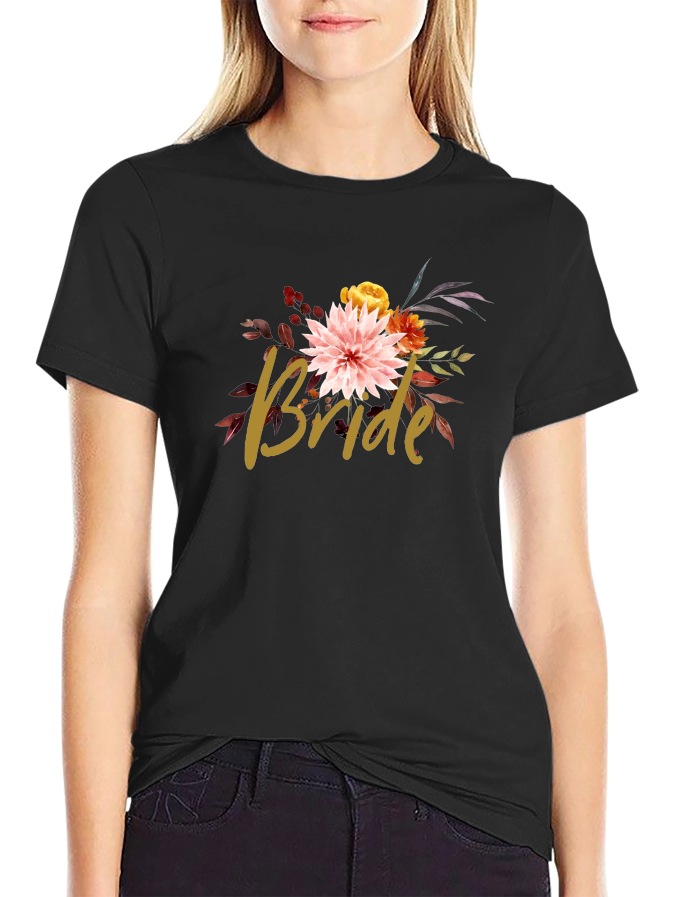Floral Bride T-Shirt - Bridal Party Tee