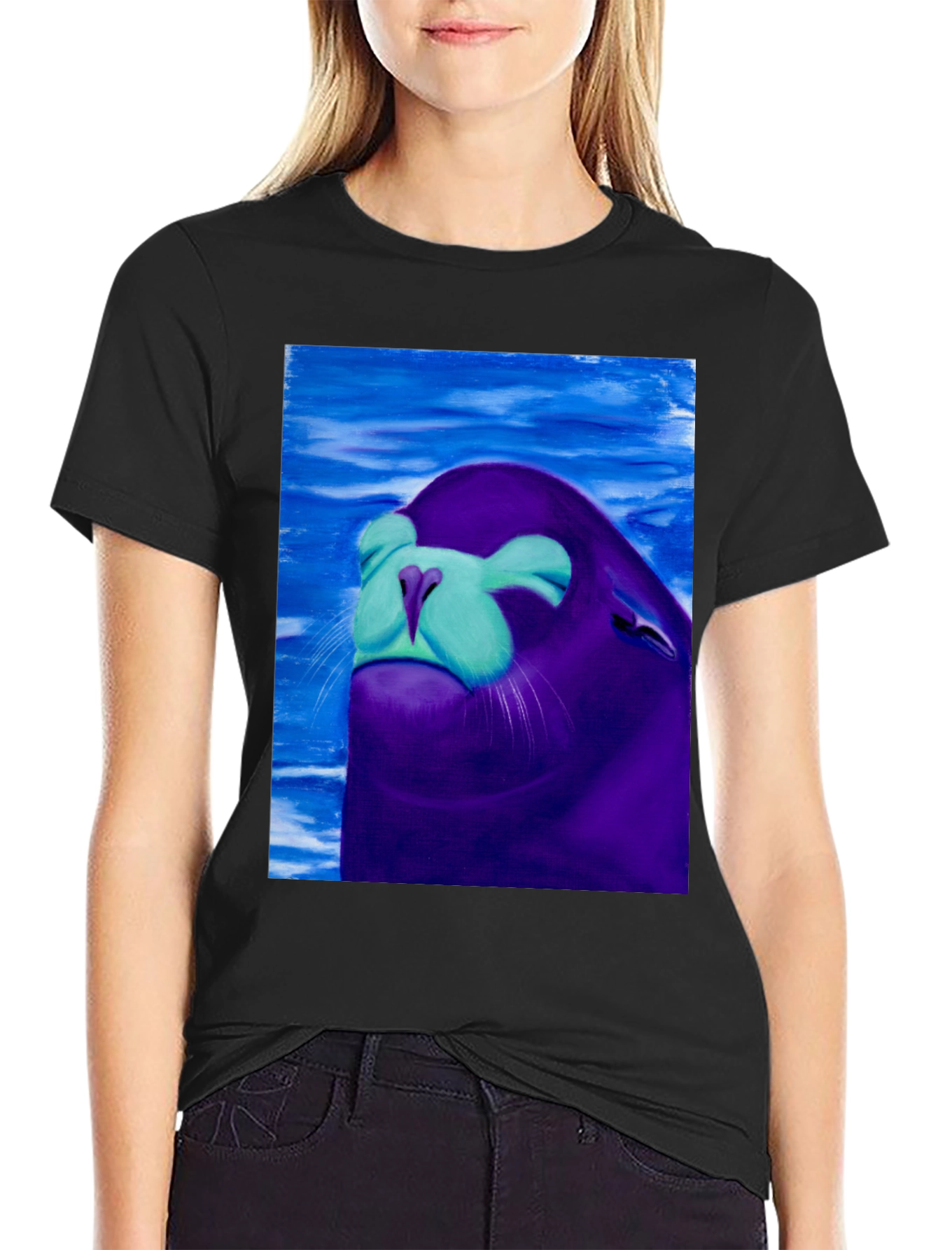 Seal Painting Black T-Shirt