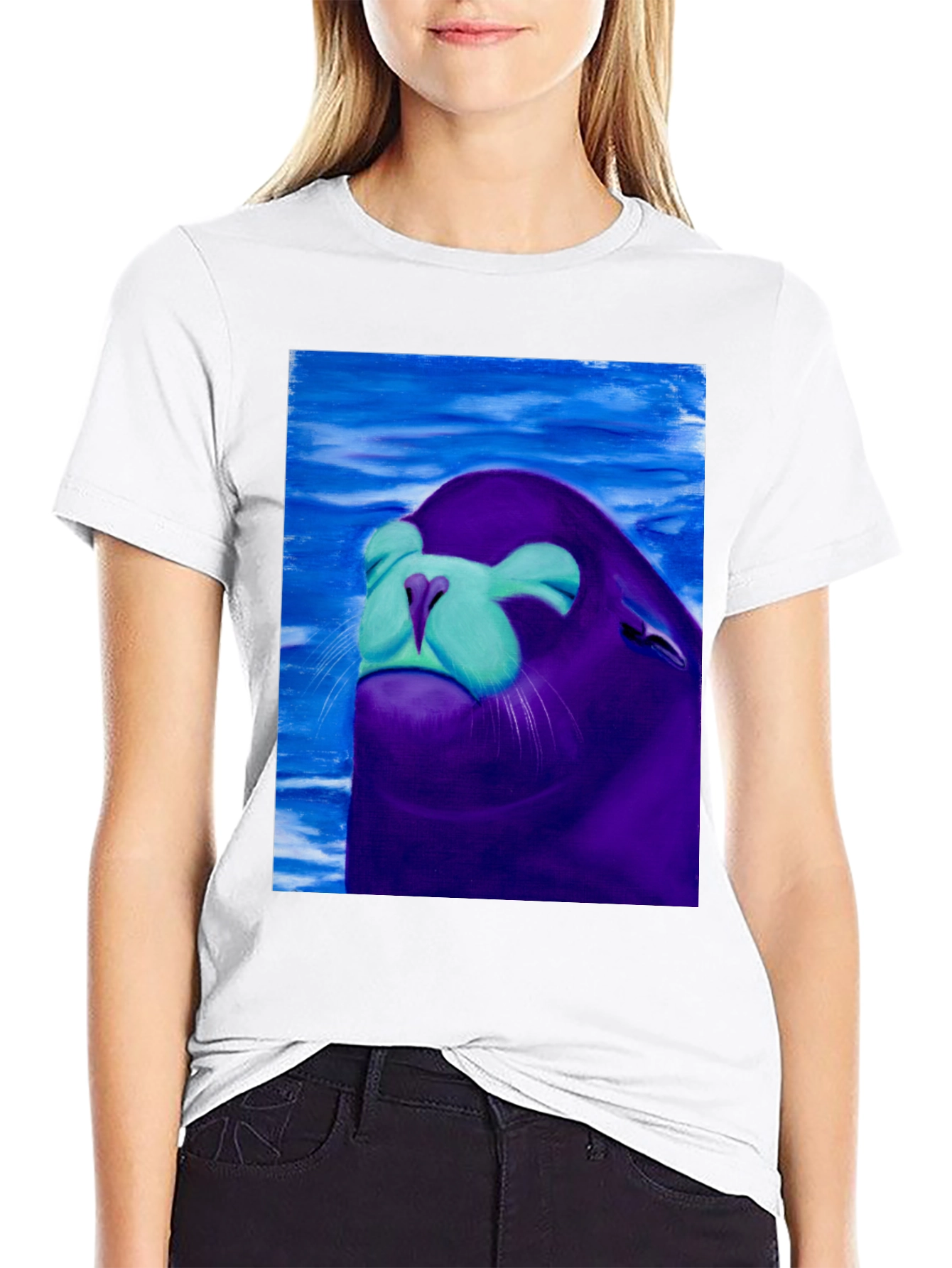 Seal Painting Black T-Shirt
