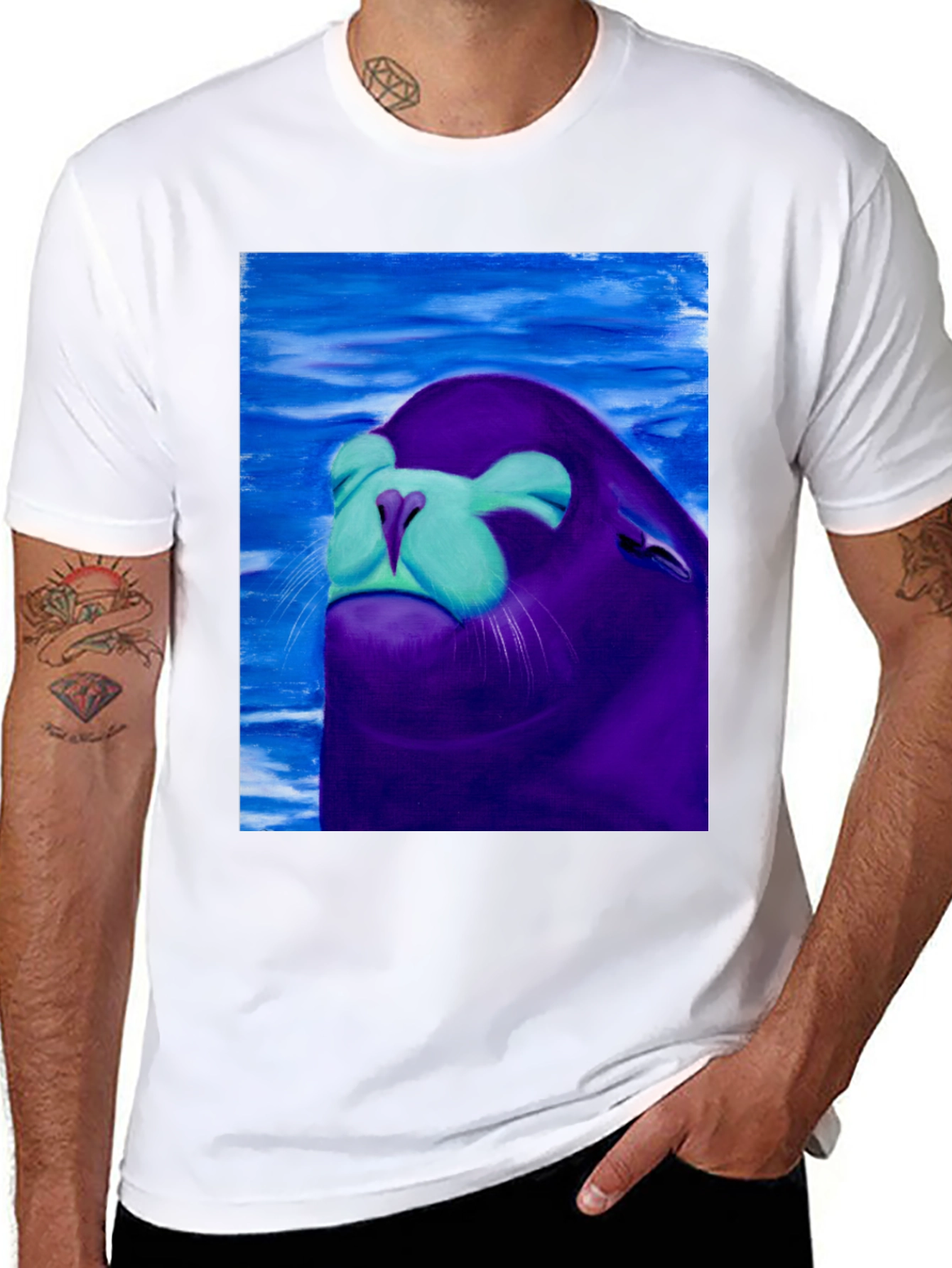Seal Painting Black T-Shirt