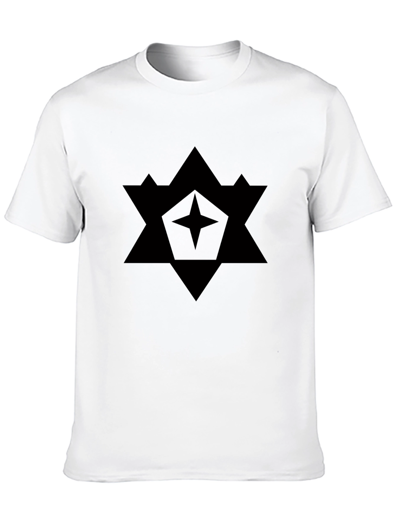 Geometric Star Graphic Black T-Shirt