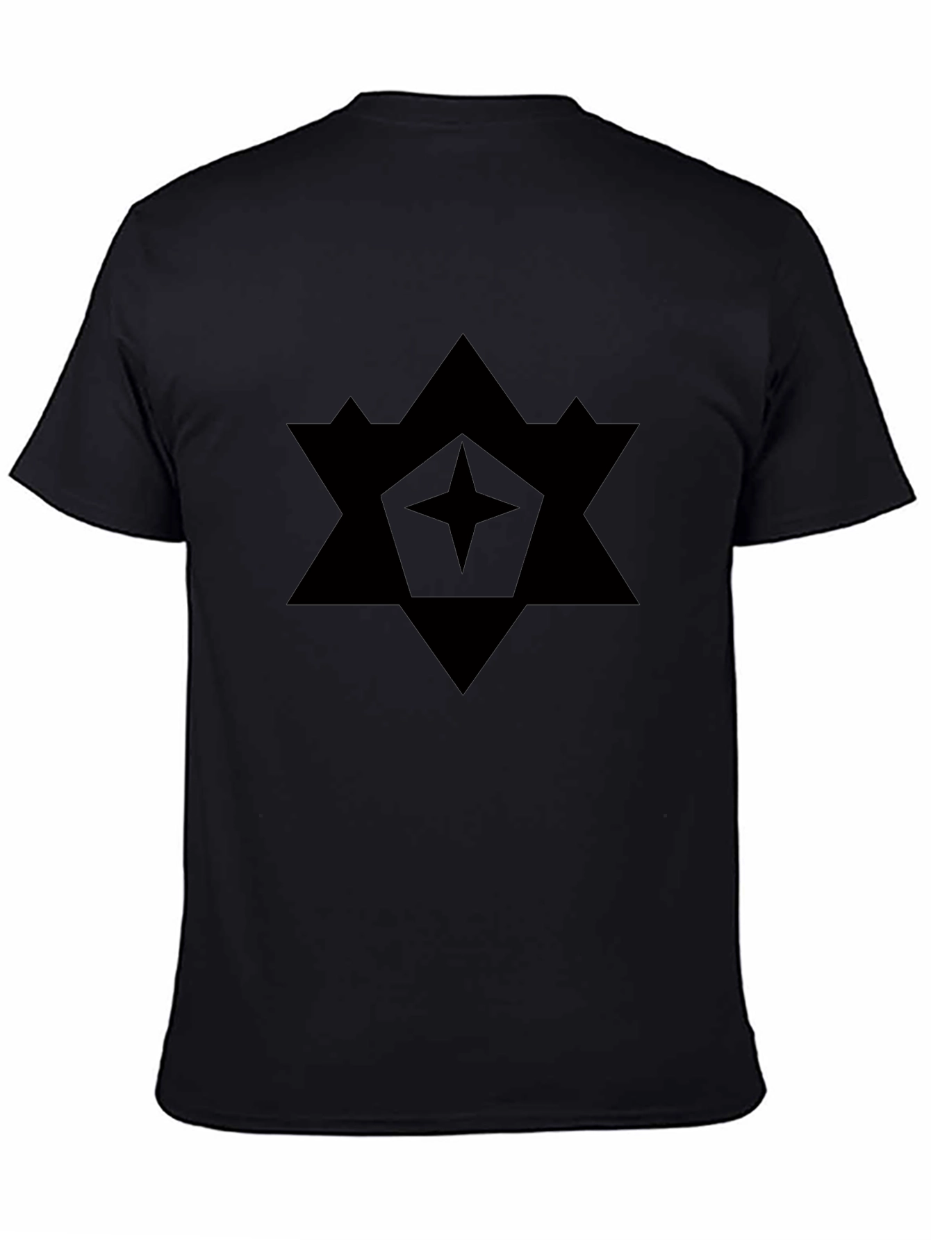 Geometric Star Graphic Black T-Shirt