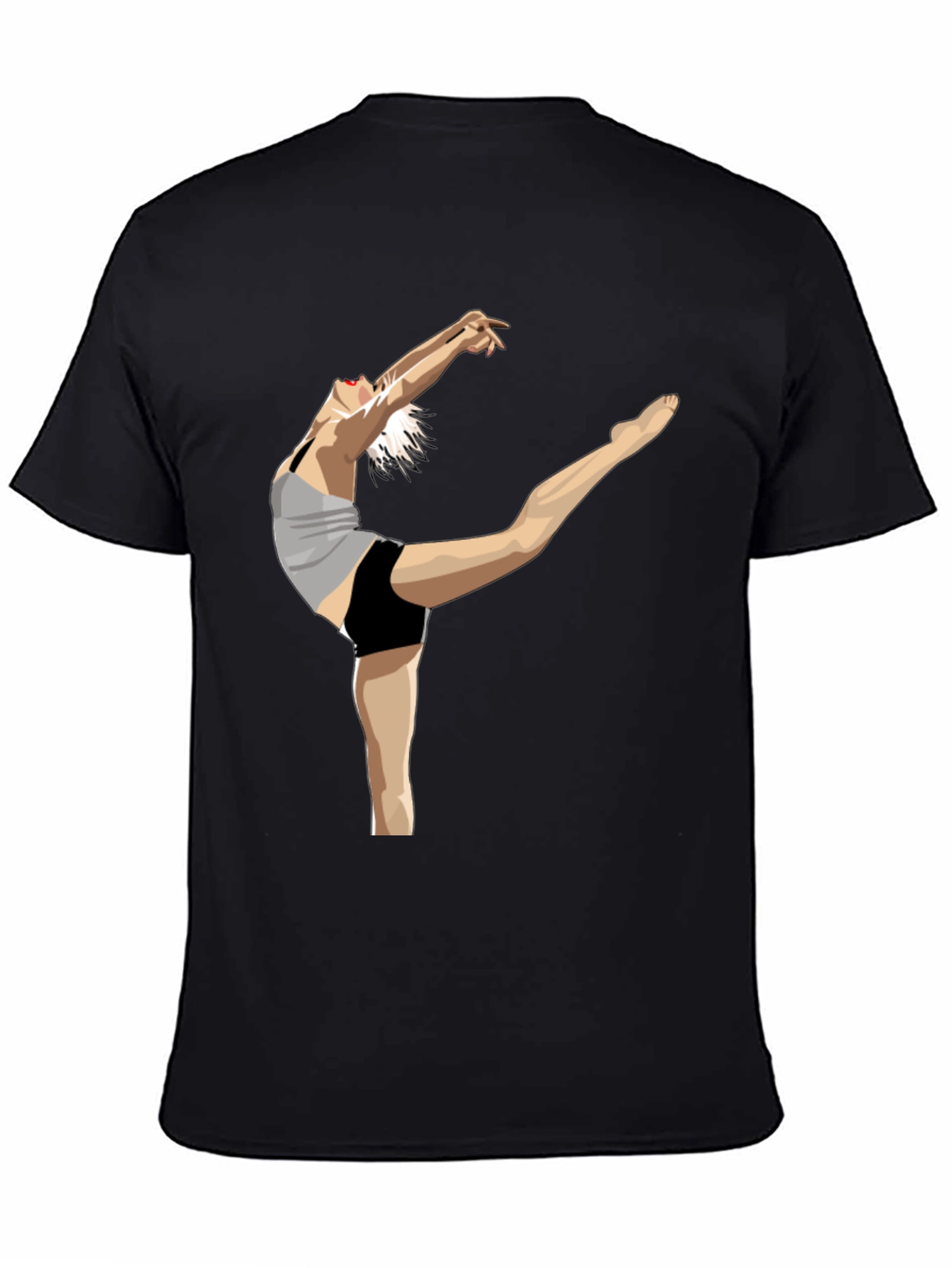 Dancer Graphic Black Cotton T-Shirt