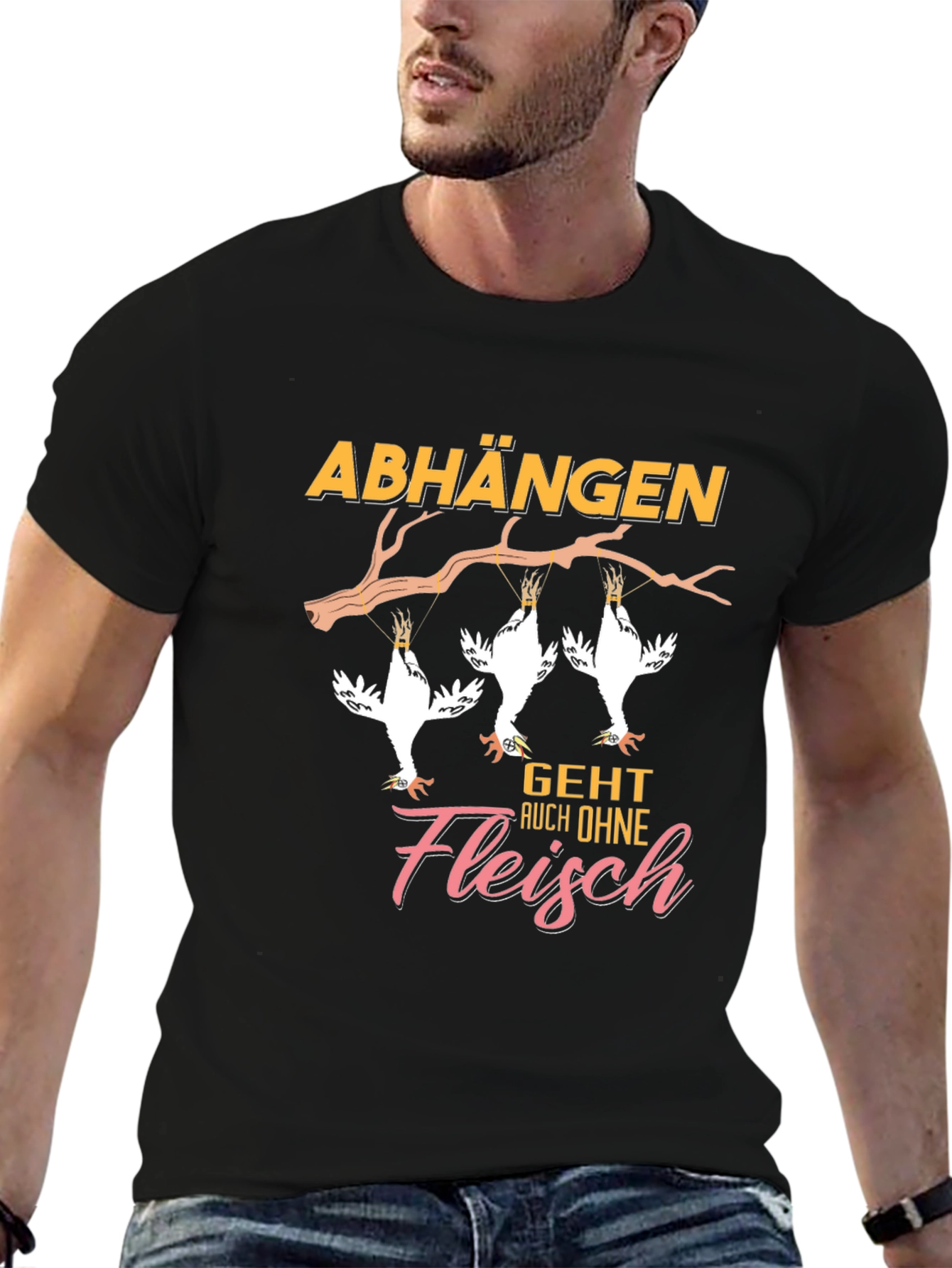 Vegan Chicken T-Shirt Abhangen Geht Auch Ohne Fleisch