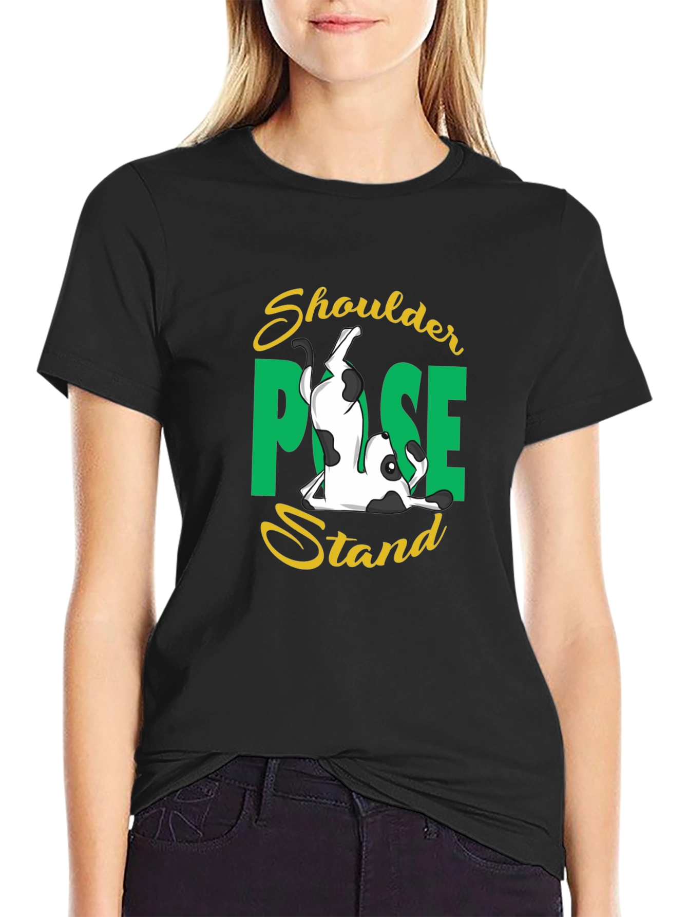 Yoga Dog Shoulder Pose Stand T-Shirt