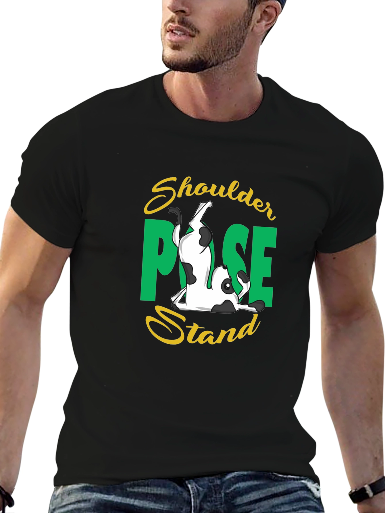 Yoga Dog Shoulder Pose Stand T-Shirt