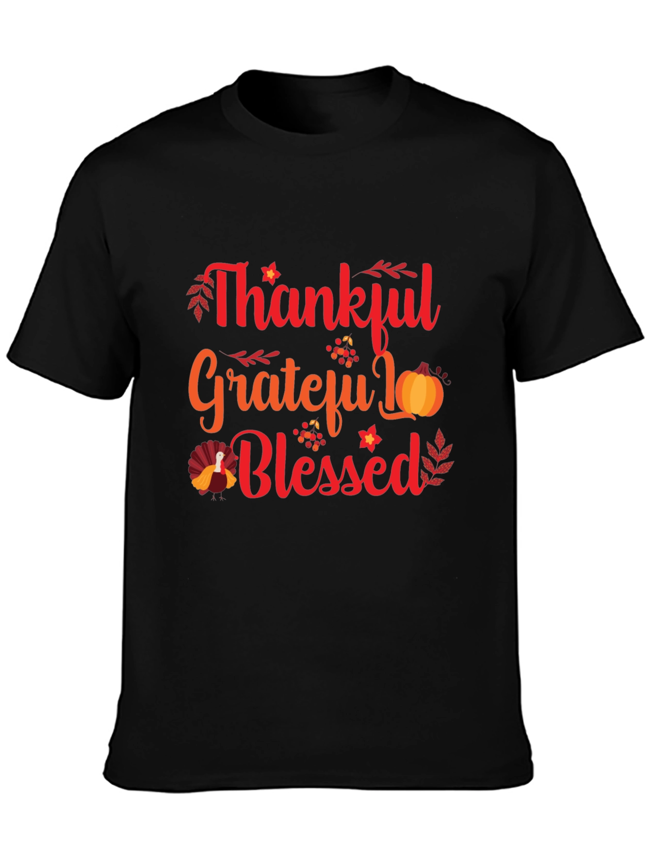 Thankful Grateful Blessed Thanksgiving T-Shirt