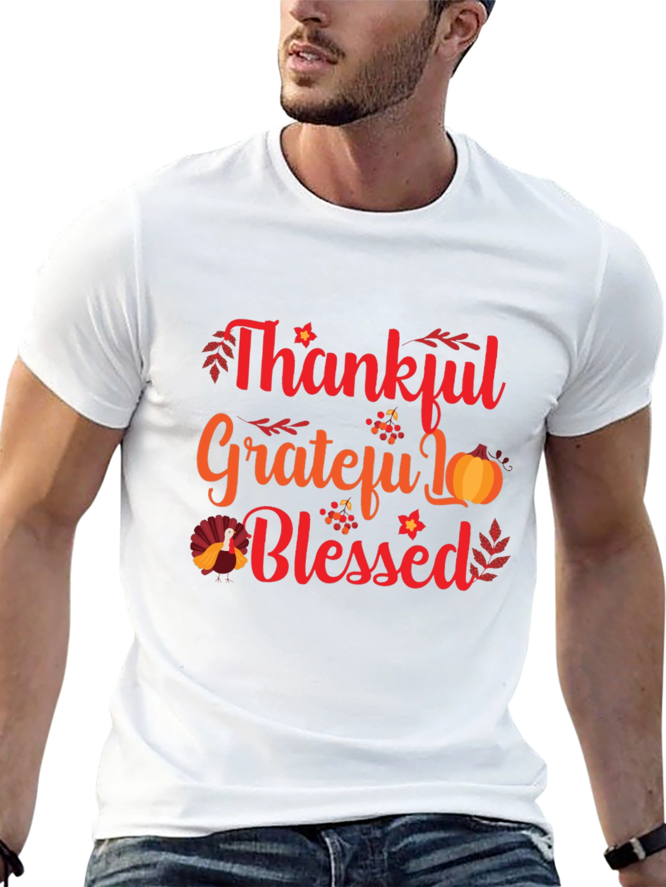 Thankful Grateful Blessed Thanksgiving T-Shirt
