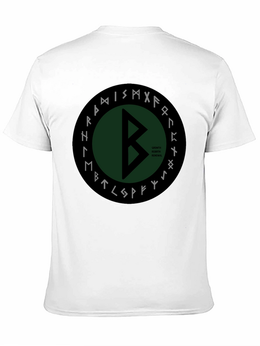 Viking Rune Circle Graphic Tee - Growth Rebirth Renewal