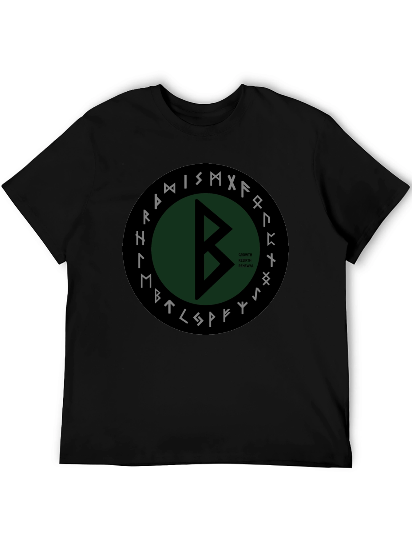 Viking Rune Circle Graphic Tee - Growth Rebirth Renewal