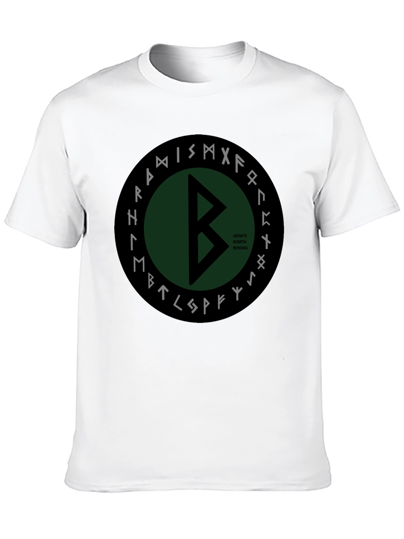 Viking Rune Circle Graphic Tee - Growth Rebirth Renewal