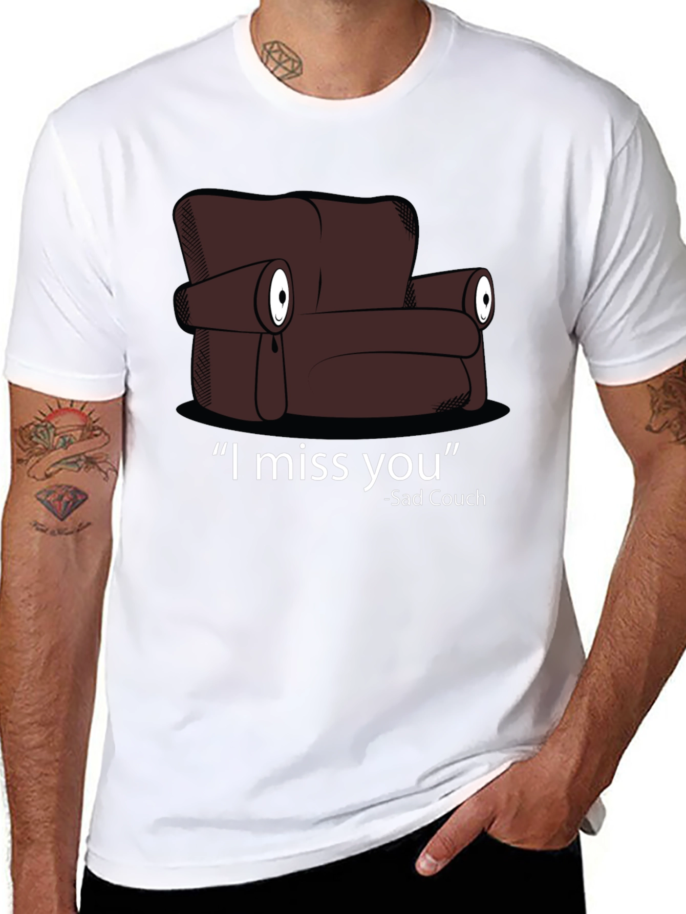 Sad Couch T-Shirt - I Miss You Graphic Tee
