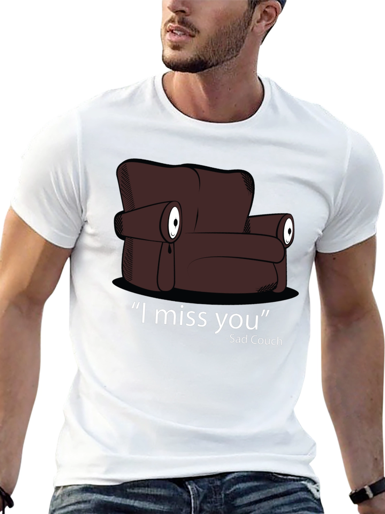 Sad Couch T-Shirt - I Miss You Graphic Tee