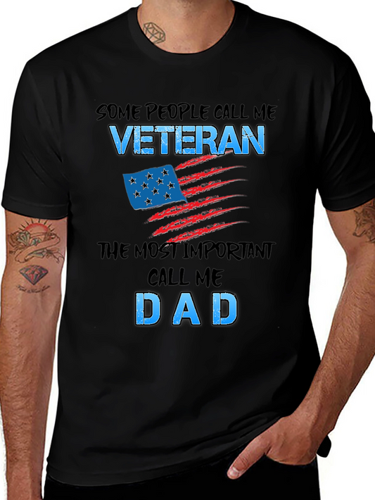 Veteran Dad T-Shirt - Patriotic Gift for Fathers