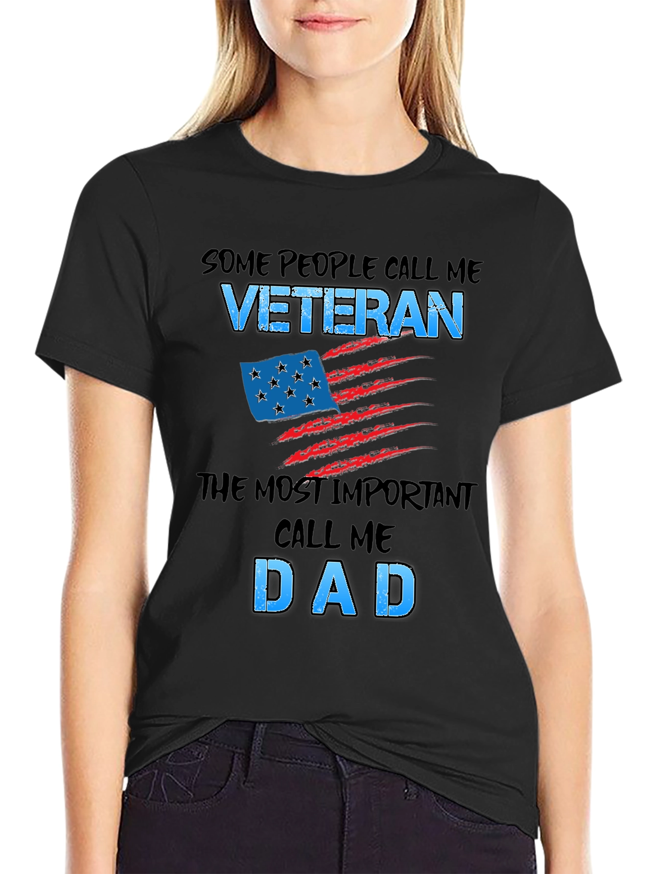 Veteran Dad T-Shirt - Patriotic Gift for Fathers