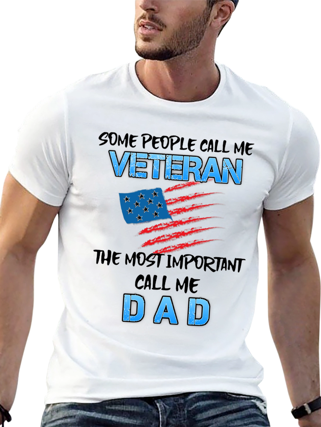 Veteran Dad T-Shirt - Patriotic Gift for Fathers