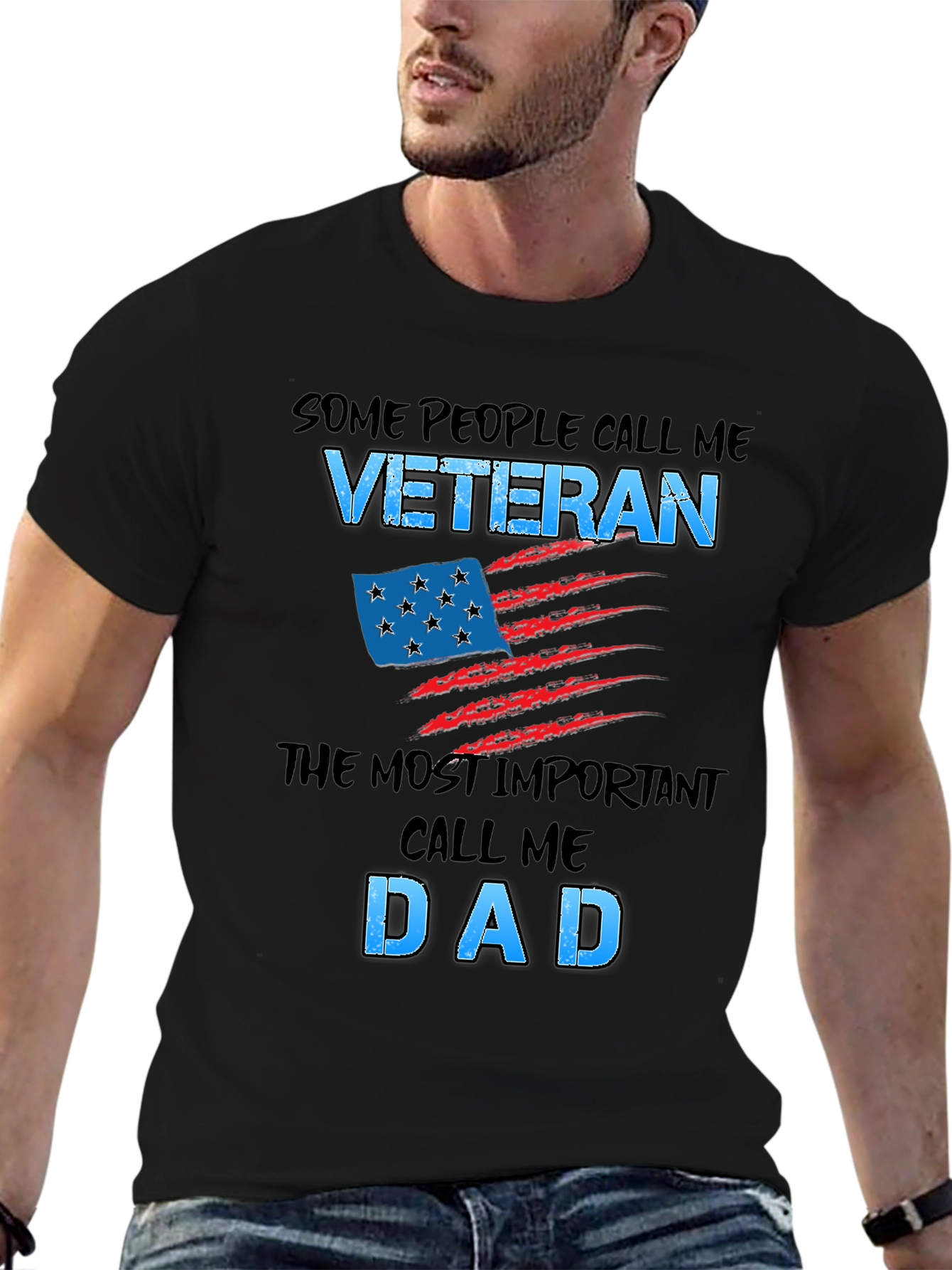 Veteran Dad T-Shirt - Patriotic Gift for Fathers