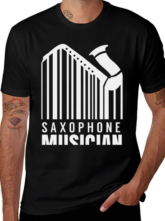 Saxophone Musician Barcode T-Shirt