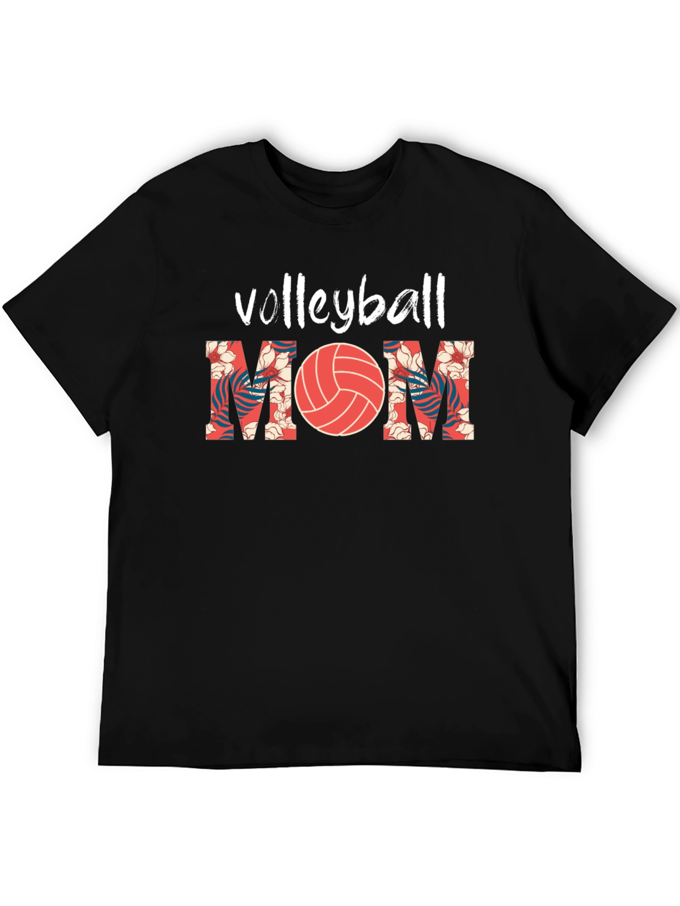 Volleyball Mom Graphic Tee - Floral Design