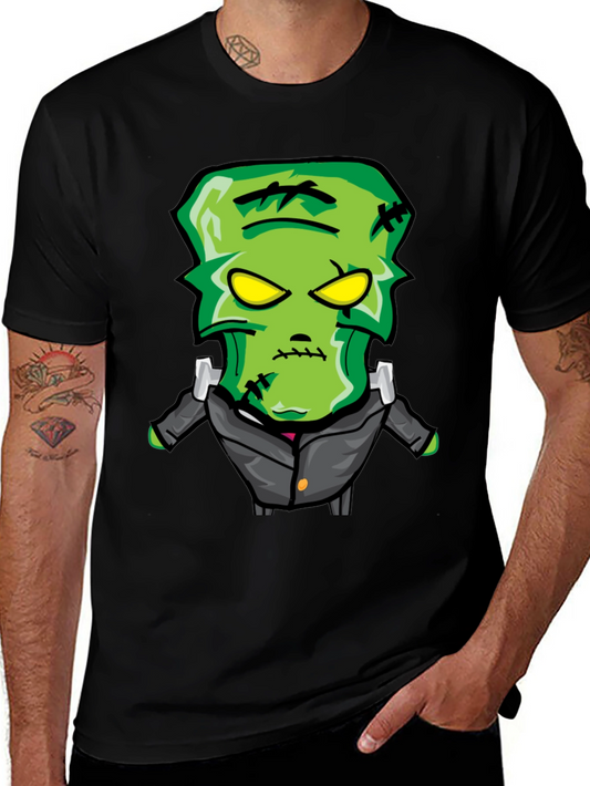 Frankenstein Cartoon Graphic Tee - Black