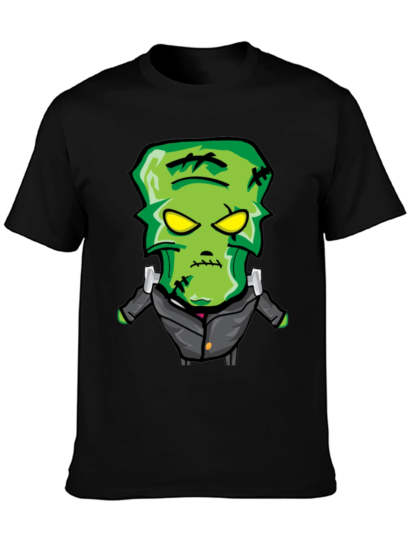 Frankenstein Cartoon Graphic Tee - Black