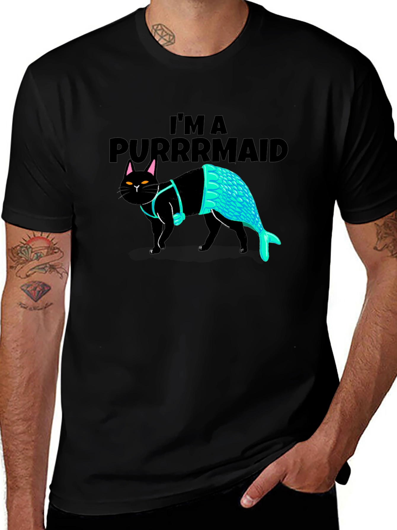 Purrmaid T-Shirt: Cat Mermaid Graphic Tee