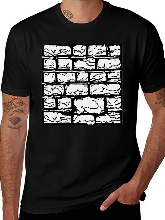Black Graphic Tee - Brick Wall Design