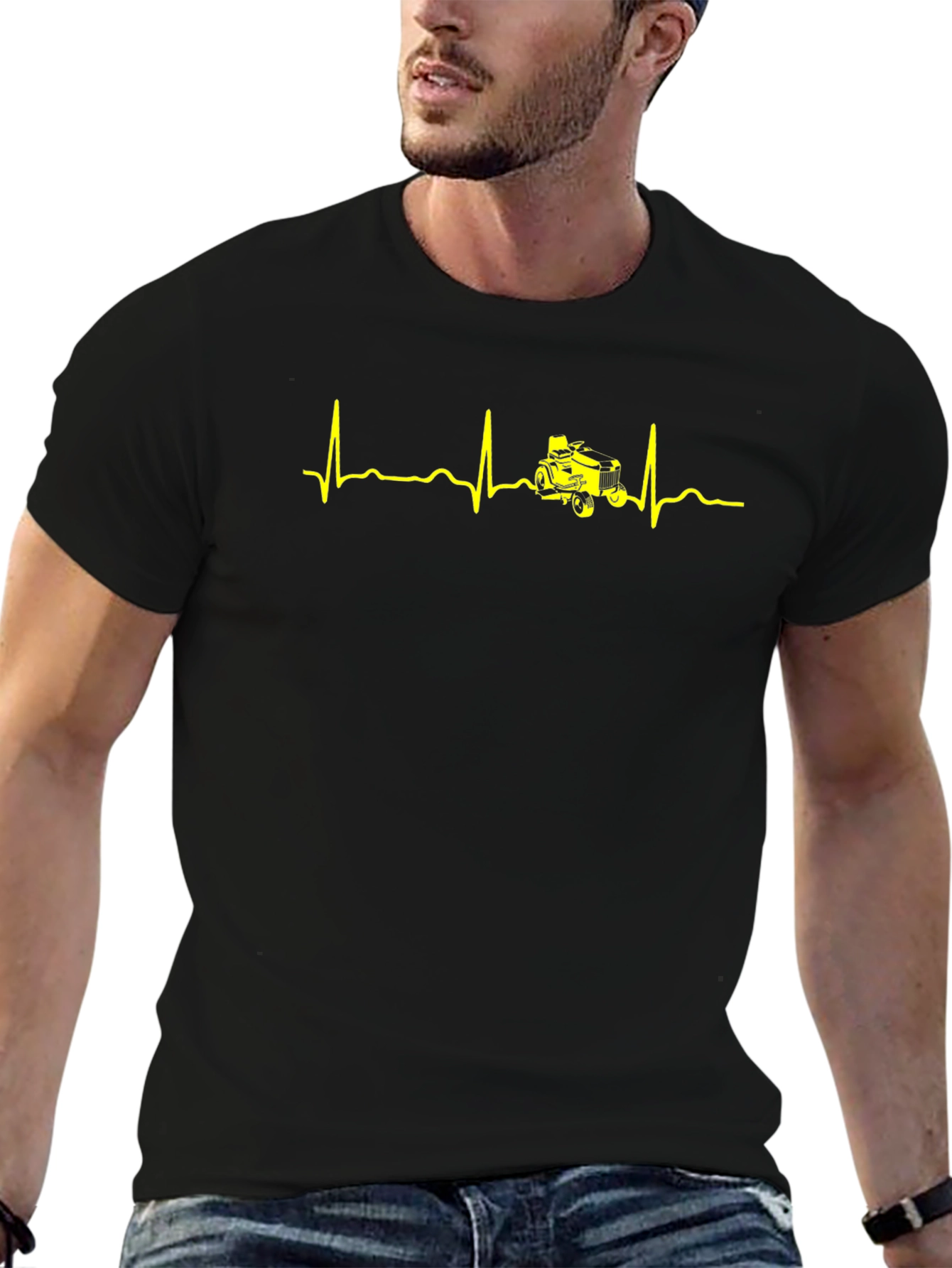 Tractor Heartbeat T-Shirt - Black