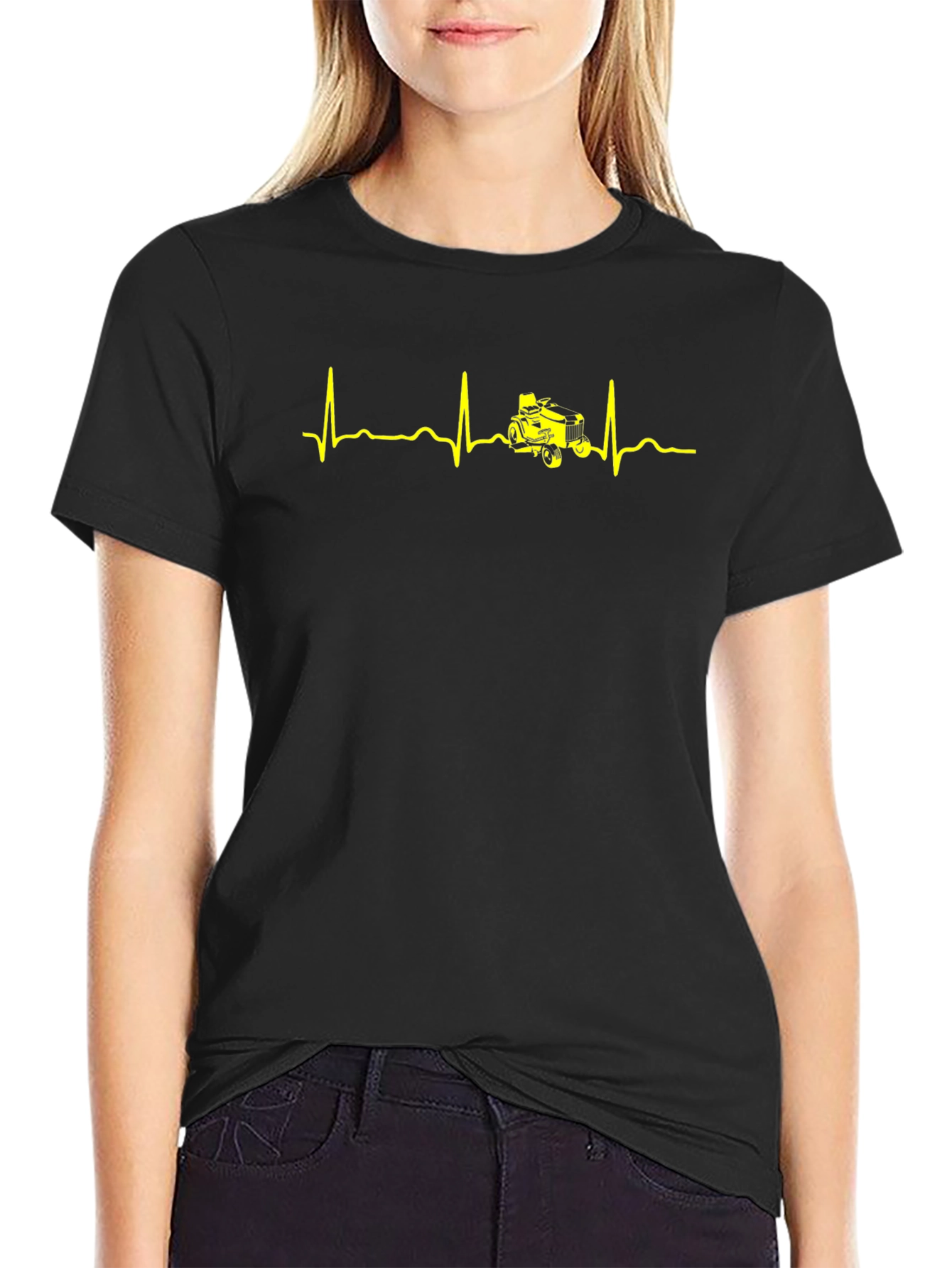 Tractor Heartbeat T-Shirt - Black