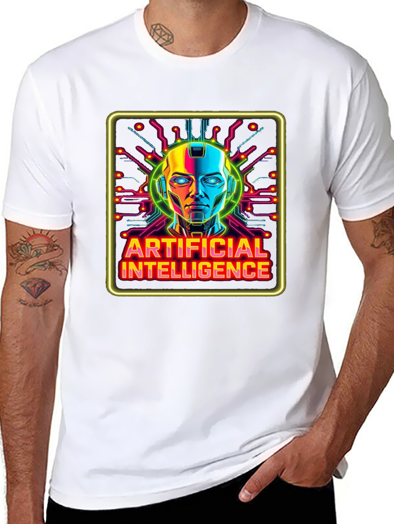 Artificial Intelligence Graphic Tee - Futuristic Robot Design