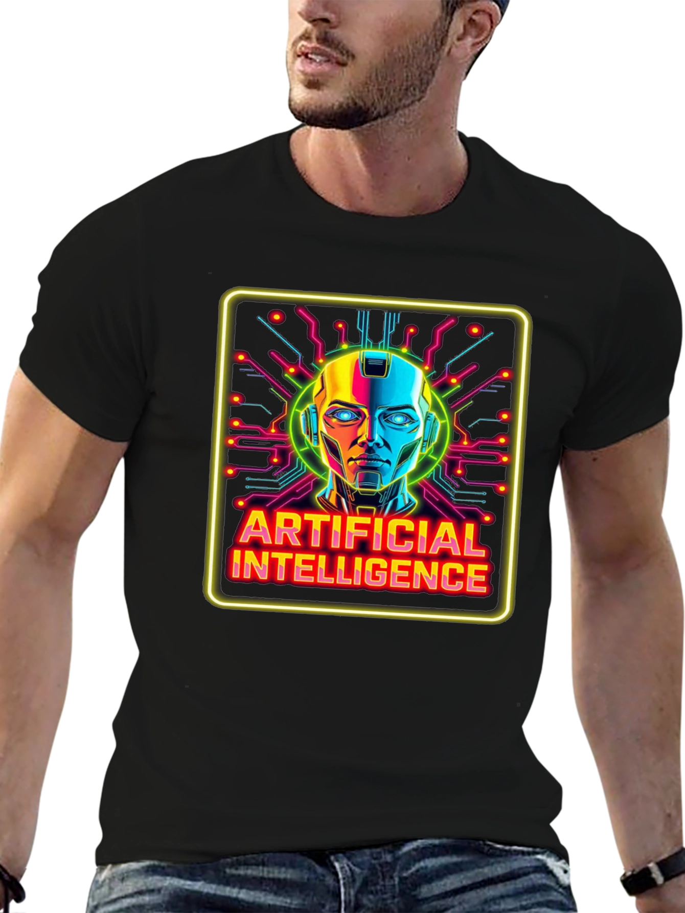 Artificial Intelligence Graphic Tee - Futuristic Robot Design