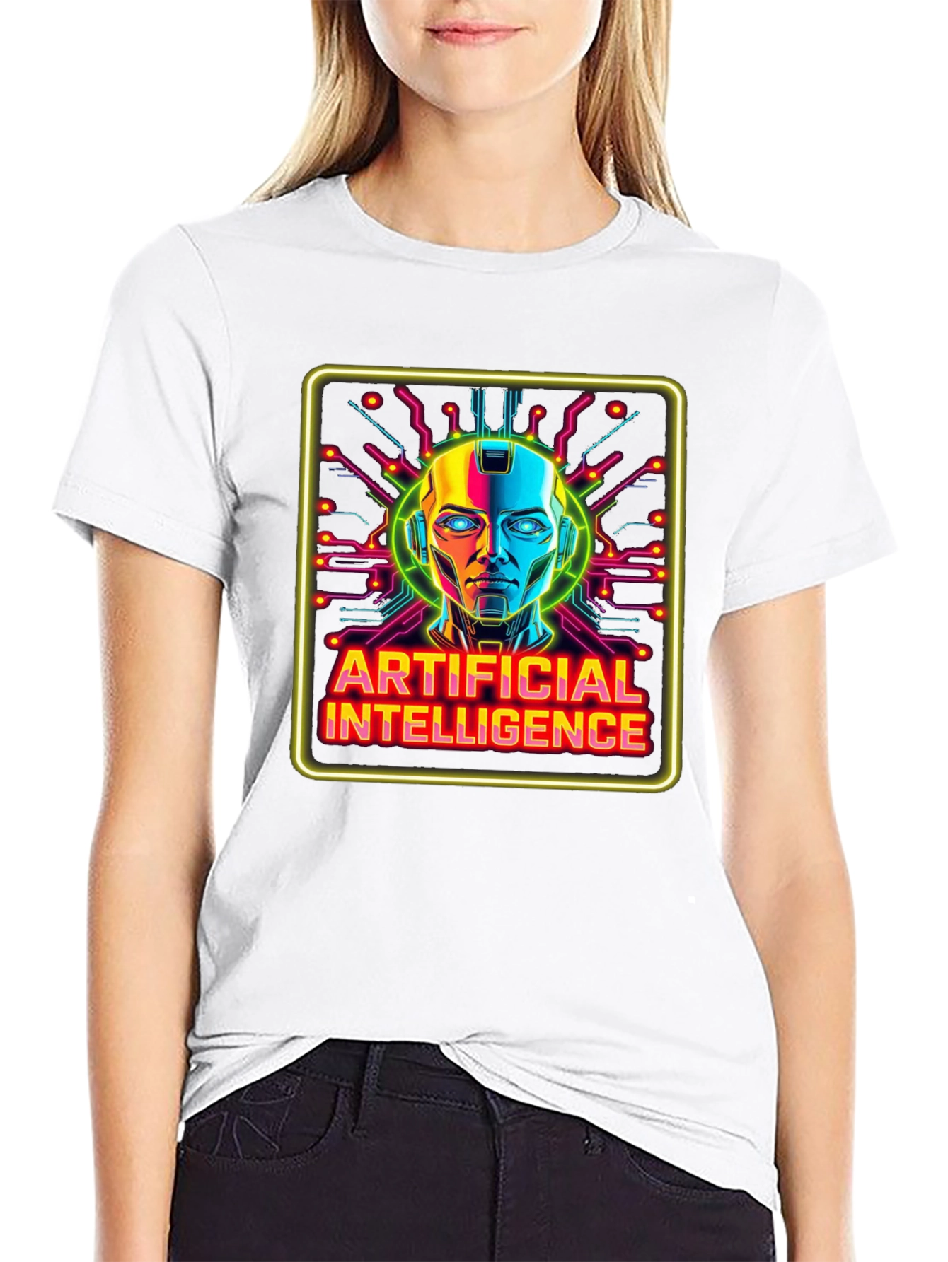Artificial Intelligence Graphic Tee - Futuristic Robot Design